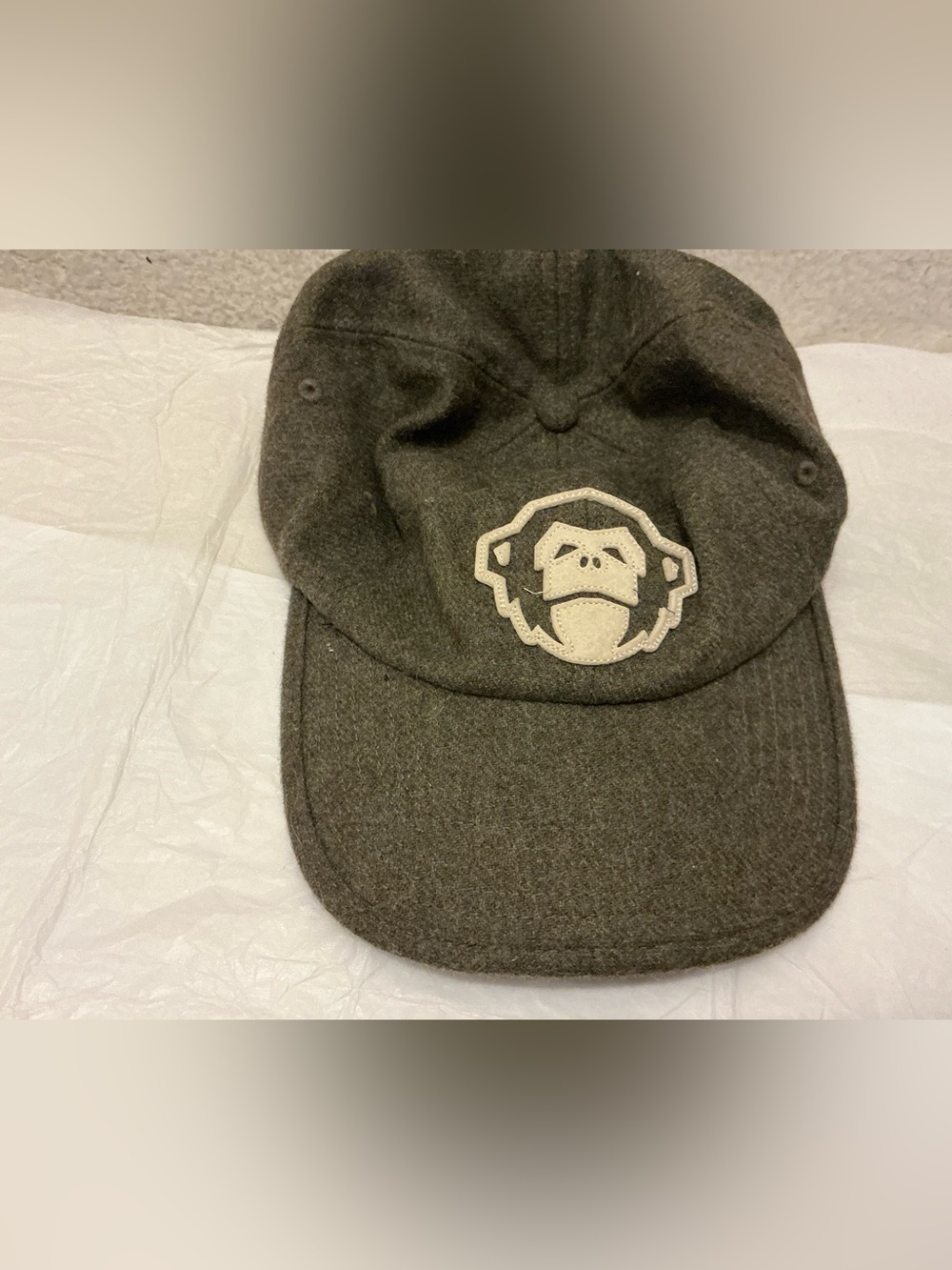 Howler Brothers Olive Wool blend Cap with Strap Detail